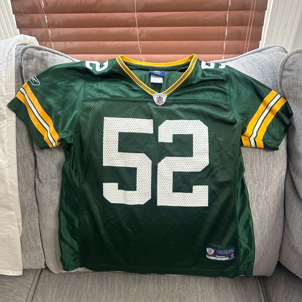 Clay Mathew’s Green Bay Packers Reebok Green and Yellow NFL Jersey